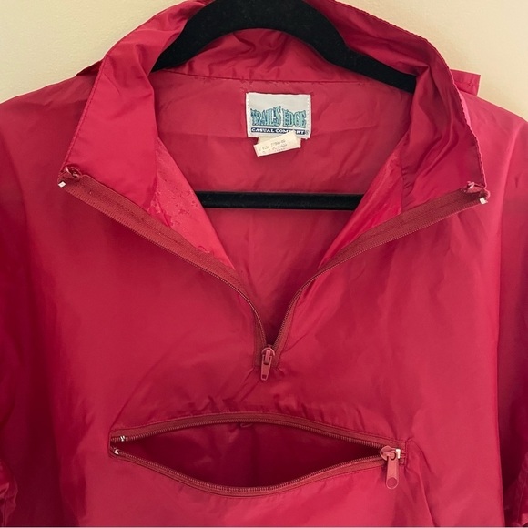 TRAILS Edge Vintage 3/4 Zip, Pullover Hooded Windbreaker, Burgundy, Size L - Picture 5 of 16
